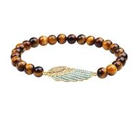 Lederarmband Für Herren, Persönliche Mode Geflochtene Macrame Engel Flügel Kristall Perlen Armbänder Männer Schmuck Elegante Einfache Charme Glänzenden Stein Armreifen Armband Accessoires Festi