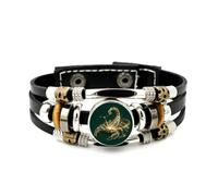 Lederarmband Für Herren, Skorpion-Armband Mit Dynamischem Partikelfluss, Verstellbar, Aus Geflochtenem Leder, Handgefertigt Im Punk-Ethno-Stil, Freundschaftsaccessoire, Geschenk Zum Geburtstag Oder Z