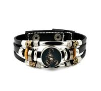 Lederarmband Für Herren, Vintage-Armband Mit Skorpion-Totenkopf-Motiv Im Steampunk-Stil, Verstellbar, Aus Geflochtenem Leder, Handgefertigtes Armband Im Punk-Ethno-Look, Freundschaftsaccessoire, Gesc
