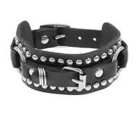 Lederarmband,Gothic Armband Aus Leder mit Nieten für Damen und Herren Punk Rock Armbänder Verstellbar Gothic Rock Manschette Unisex Ideal Als Partygeschenk Oder Halloween Schmuck