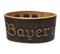 Lederarmband Herren-Armband braun Herrenarmband f. Lederhose Leder Tracht Damen Bayern Austria O´zapft is Weidmanns Heil Feuerwehr Gott zur Ehr, Farbe:Bayern