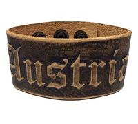 Lederarmband Herren-Armband braun Herrenarmband f. Lederhose Leder Tracht Damen Bayern Austria O´zapft is Weidmanns Heil Feuerwehr Gott zur Ehr, Austria, L 23 cm, B 3,8 cm
