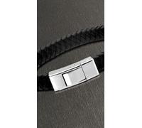 Lederarmband Herren Armband schwarz silber Lotus Style LS1122-2/1 21 cm