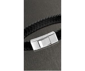 Lederarmband Herren Armband schwarz silber Lotus Style LS1122-2/1 21 cm