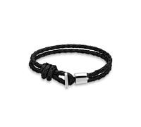 KUZZOI Kunstleder Geflochten 925 Silber 19 Herren