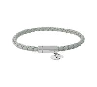 Lederarmband TOM TAILOR, edelstahlfarben, grau, Armbänder, Damen, 19cm, Edelstahl Leder, Edelstahl, Leder, Lederarmband (38192331-0) edelstahlfarben, grau