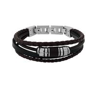 Lederarmband TOM TAILOR, edelstahlfarben, schwarz, braun, Armbänder, Herren, 21,5cm, Edelstahl Leder, Edelstahl, Leder, Lederarmband (61317842-0) edelstahlfarben, schwarz, braun