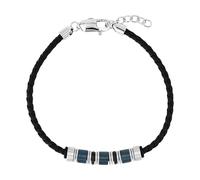Lederarmband TOM TAILOR, edelstahlfarben, schwarz, grau, Armbänder, Herren, 22cm, Edelstahl Kautschuk Leder Metall, Edelstahl, Kautschuk, Leder, Metall, Lederarmband (71319113-0) edelstahlfarben, schw