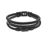 Lederarmband TOM TAILOR "Schmuck Geschenk Edelstahl Leder Kautschuk", schwarz, Armbänder, Herren, 22cm, Edelstahl Kautschuk Leder, Edelstahl, Kautschuk, Leder, Lederarmband (13686104-0) schwarz
