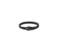 Lederarmband TOMMY HILFIGER "NAUTICAL", schwarz, grau, Armbänder, Damen, 19cm, Edelstahl Leder, Edelstahl, Leder, Lederarmband (45210243-0) schwarz, grau
