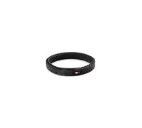 Lederarmband TOMMY HILFIGER "ROUND BRAIDED BRACELET", schwarz (schwarz, blau, weiß, rot), Armbänder, Damen, 19cm, Edelstahl Leder, Edelstahl, Leder, Lederarmband (85396862-0) schwarz, blau, weiß, rot