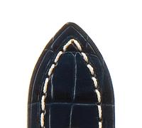 Lederband Bali Chrono 24mm dunkelblau mit klassischer Louisiana-Prägung, bombiert, Schnittkante