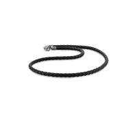 Kuzzoi Lederband »Herren Lederkette Geflochten Schwarz 925 Silber«