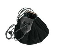 Lederbeutel aus Veloursleder Schwarz "Hug"