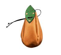 Lederbeutel braun mit Blatt