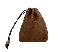 Lederbeutel mit Kordelzug, Aufbewahrungsbeutel aus Rindsleder im Vintage-Stil Mittelalterlicher Münzbeutel-Organizer für Kopfhörer (Braun)