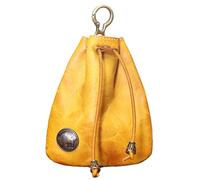Lederbeutel mit Kordelzug - Oberfläche aus natürlichem Rindsleder, Retro
