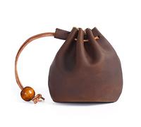 Lederbeutel, Vintage Münzbeutel, Leder Retro Münzbörse Portemonnaie Ledergeldbeutel Geldbörse Kleingeldbörse Schlüssel Etui mit Kordelzug für Männer, Frauen