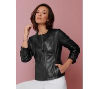 Lederblazer MAINPOL "Lammnappa-Lederblazer", Herren, Gr. 48, schwarz, 100% Lammnappaleder, Blazer (43276559-48) schwarz