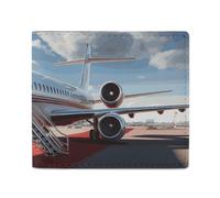 Ledergeldbörse für Herren, Otter spielt im Wasser, Bifold Wallet PU Kartenhalter, kleiner Kreditkartenhalter, stilvolle kleine Münzbörse für Frauen, Flugzeug mit rotem Teppich, Einheitsgröße