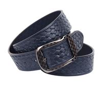 Ledergürtel ANTHONI CROWN, Damen, Gr. 100, blau, Leder, unifarben, Gürtel Ledergürtel, mit Flecht-Prägung (53365267-100) blau