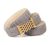 Ledergürtel ANTHONI CROWN, Damen, Gr. 110, grau, Rindsleder, unifarben, Gürtel Ledergürtel, mit goldfarbener Koppelschließe (87108200-110) grau