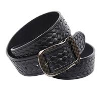 Ledergürtel ANTHONI CROWN, Damen, Gr. 110, schwarz, Leder, unifarben, Gürtel Ledergürtel, mit Flecht-Prägung (90590151-110) schwarz