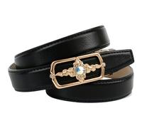 Ledergürtel ANTHONI CROWN, Damen, Gr. 75, schwarz, Leder, unifarben, Gürtel Ledergürtel, mit exclusiver goldfarbener Schließe (86535766-75) schwarz