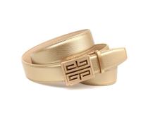 Ledergürtel ANTHONI CROWN, Damen, Gr. 80, gold, Rindsleder, Gürtel Ledergürtel, aus Rindsleder, mit goldfarbener Automatik-Schnalle, ohne Lochung (36773163-80) gold