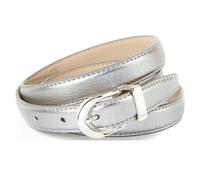 Ledergürtel ANTHONI CROWN, Damen, Gr. 90, silber (silberfarben), Leder, unifarben, Gürtel Ledergürtel, in schmaler Form, stabil gefertigt (93754449-90)