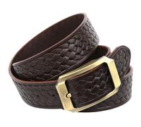 Ledergürtel ANTHONI CROWN, Damen, Gr. 95, braun, Leder, unifarben, Gürtel Ledergürtel, mit Flecht-Prägung (18541526-95) braun