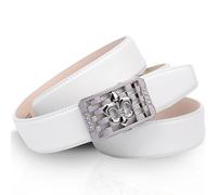 Ledergürtel ANTHONI CROWN, Damen, Gr. 95, weiß, Leder, unifarben, Gürtel Ledergürtel, Schließe mit Lilien-Motiv (42195913-95)