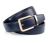 Ledergürtel ANTHONI CROWN Gr. 100, schwarz (dunkelblau, schwarz) Damen Gürtel (18893110-100) dunkelblau, schwarz