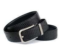 Ledergürtel ANTHONI CROWN, Herren, Gr. 100, schwarz, Leder, Flechtoptik, unifarben, Gürtel Ledergürtel, zum Wenden eine Seite Felchtoptik (57787446-100) schwarz