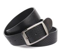 Ledergürtel ANTHONI CROWN, Herren, Gr. 115, schwarz, Leder, Flechtoptik, Gürtel Ledergürtel, Pflanzlich gegerbter Vollrindledergürtel mit Flecht-Prägung (27012647-115) schwarz