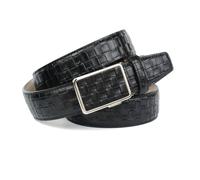 Ledergürtel ANTHONI CROWN, Herren, Gr. 95, schwarz, Leder, gemustert, Gürtel Ledergürtel, geprägtes Flechtmuster, Oberfläche dezent glänzend (34544921-95) schwarz