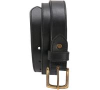 Ledergürtel aus Büffelleder mit Altmessingschnalle 3 cm Breit schwarz, Bundweite 90 = Gesamtlänge 104