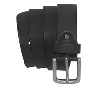 Ledergürtel aus Büffelleder mit Altsilberschließe schwarz, Bundweite 95 = Gesamtlänge 109