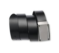 Bernd Götz Koppelgürtel Basic Herren – Rindleder, mit gebürsteter Schließe – Schwarz 105 cm