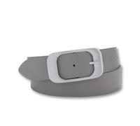 Ledergürtel BERND GÖTZ "Ledergürtel mit elegant abgerundeter Rechtecksschließe", Damen, Gr. 110, silbergrau, Rindsleder, Gürtel Ledergürtel (52463417-110) silbergrau