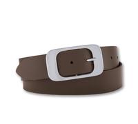 Ledergürtel BERND GÖTZ "Ledergürtel mit elegant abgerundeter Rechtecksschließe", Damen, Gr. 85, dunkelbrau, Rindsleder, Gürtel Ledergürtel (35203311-85) dunkelbrau