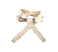 Ledergürtel BOSS "B-Icon-L Sr20", Damen, Gr. 95, gold 711, Leder, glänzend, Gürtel Ledergürtel, mit Logo-Schließe (17529237-95) gold 711