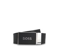 Ledergürtel BOSS "BOSS_Icon-M_Sr35_grp", Herren, Gr. 95, schwarz (schwarz 001), Leder, unifarben, Gürtel Ledergürtel, mit Markenlabel (95686454-95) schwarz 001