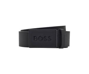 Ledergürtel BOSS "Boss_Icon-S1_Sz40", Herren, Gr. 90, schwarz (schwarz001), Leder, Gürtel Ledergürtel, mit BOSS-Logo-Prägung auf der Koppelschließe (22561209-90) schwarz001