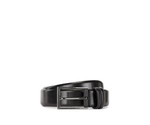 Ledergürtel BOSS "Carmello", Herren, Gr. 100, schwarz, Leder, unifarben, Gürtel Ledergürtel, aus gegerbtem Leder mit HUGO BOSS Logo-Prägung auf Metallschliesse (68786863-100) schwarz