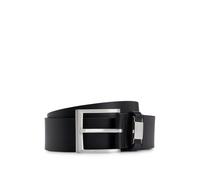 Ledergürtel BOSS "Connio", Herren, Gr. 80, schwarz, Leder, unifarben, Gürtel Ledergürtel, silberfarbene Schließe & Logo-Schriftzug auf der Schlaufe (88348361-80) schwarz