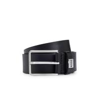 Hugo Boss Herren Gürtel Elio_Sz35 – aus italienischem Leder, Logo-Schlaufe – Schwarz 85