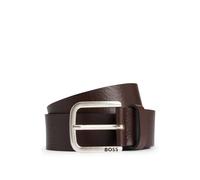 Ledergürtel BOSS "Janni Sz40", Herren, Gr. 115, braun (schwarz braun 202), Leder, unifarben, Gürtel Ledergürtel, mit Prägung auf der Schließe (75714069-115) schwarz braun 202