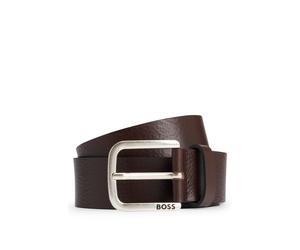 Ledergürtel BOSS "Janni Sz40", Herren, Gr. 115, braun (schwarz braun 202), Leder, unifarben, Gürtel Ledergürtel, mit Prägung auf der Schließe (75714069-115) schwarz braun 202