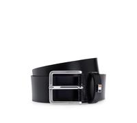 BOSS Gürtel Ther-Flag-E Sz35 – Italienisches Leder, Signature-Streifen an Schlaufe – Schwarz 80 cm